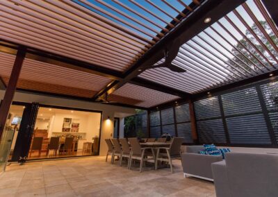 Perth patio retractable roof night lighting