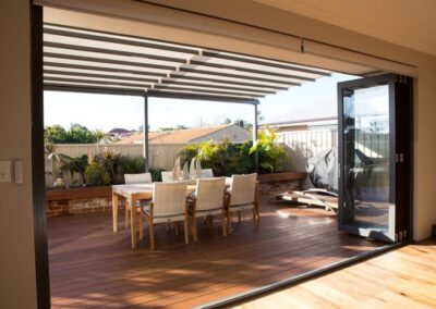 outdoor living area with retractable roof Perth