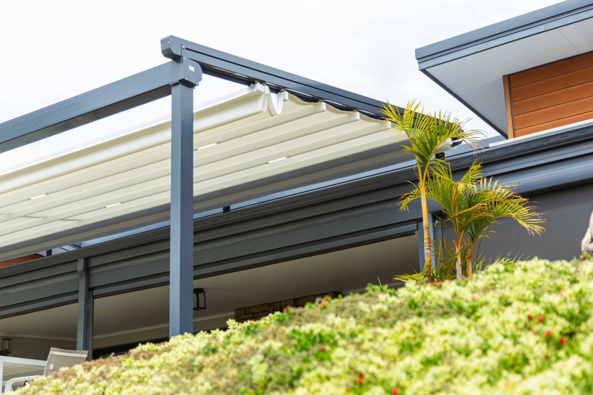 outdoor living area with retractable roof Perth